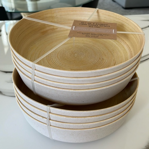Other - 2 New Set Of 4  Dinner Salad Bowls Melamine New 9.5” Wide 2.5” Deep (8 Bowls)
